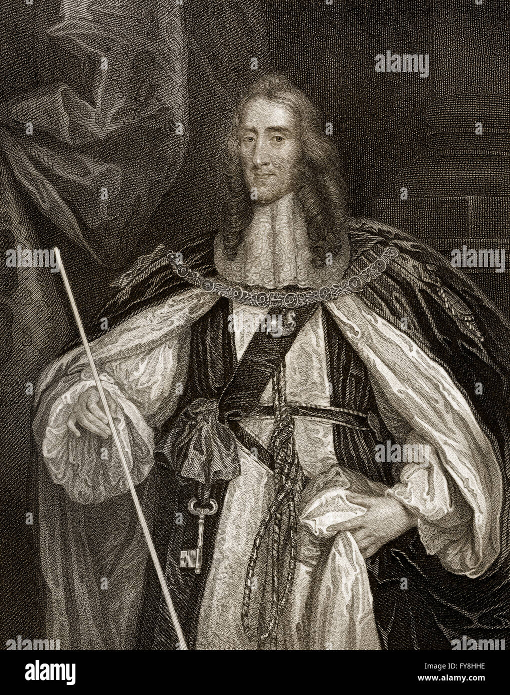 Edward Montagu, 2° Conte di Manchester, 1602-1671, un importante comandante delle forze parlamentari nella Prima Guerra Civile Inglese Foto Stock