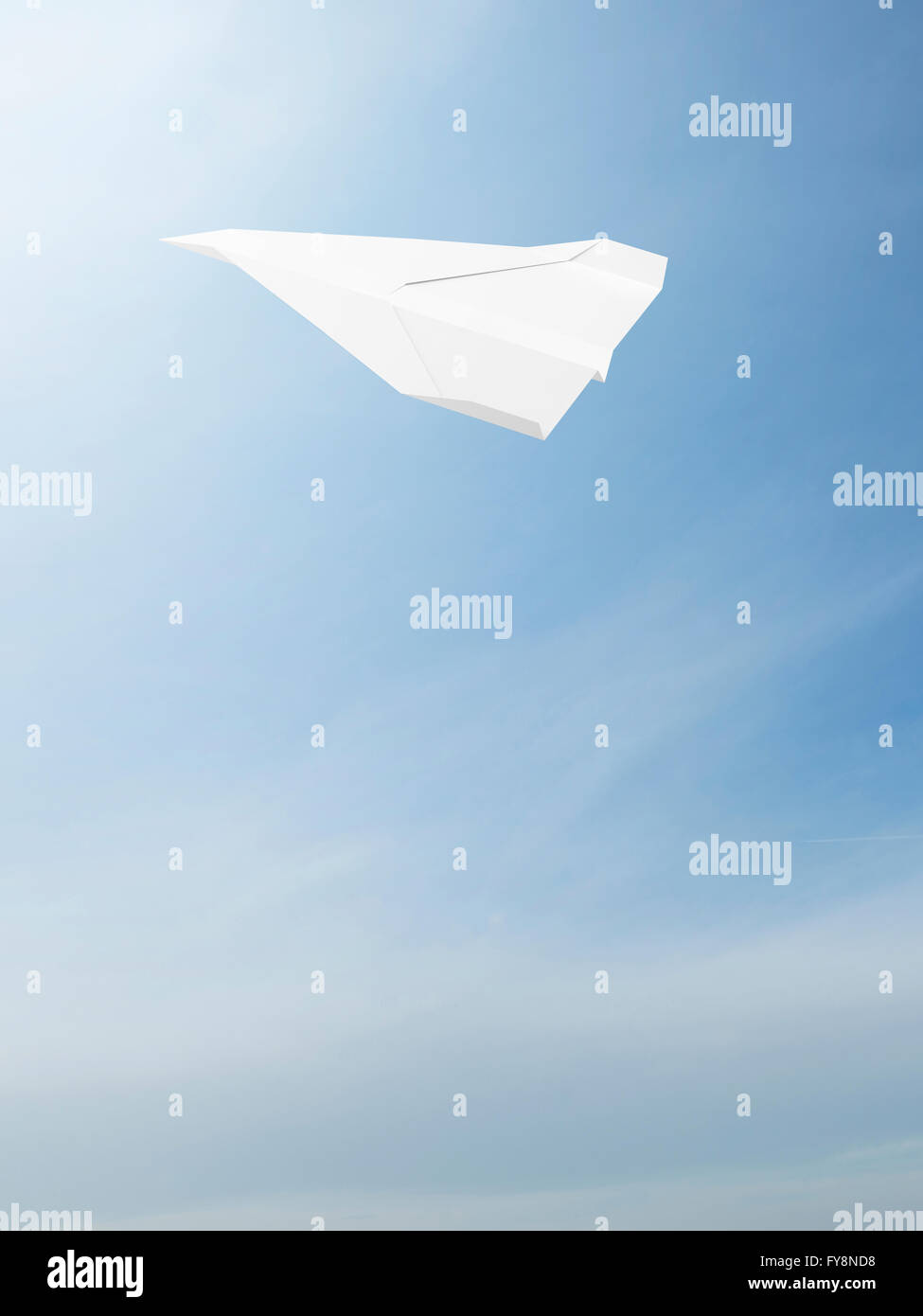 Piano della carta, copia spazio, rendering 3D Foto Stock