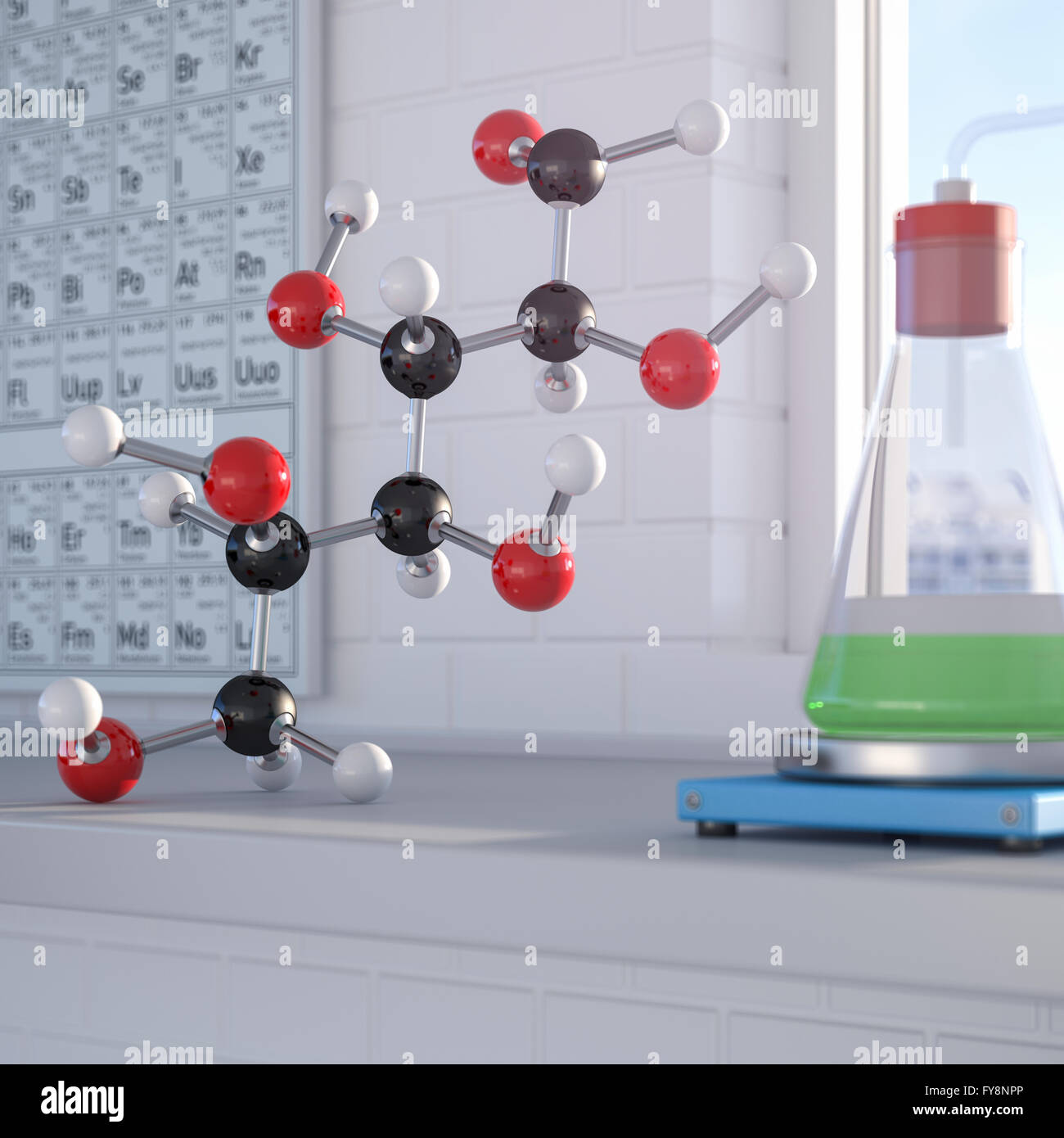 Molecola di glucosio modello in laboratorio Foto Stock