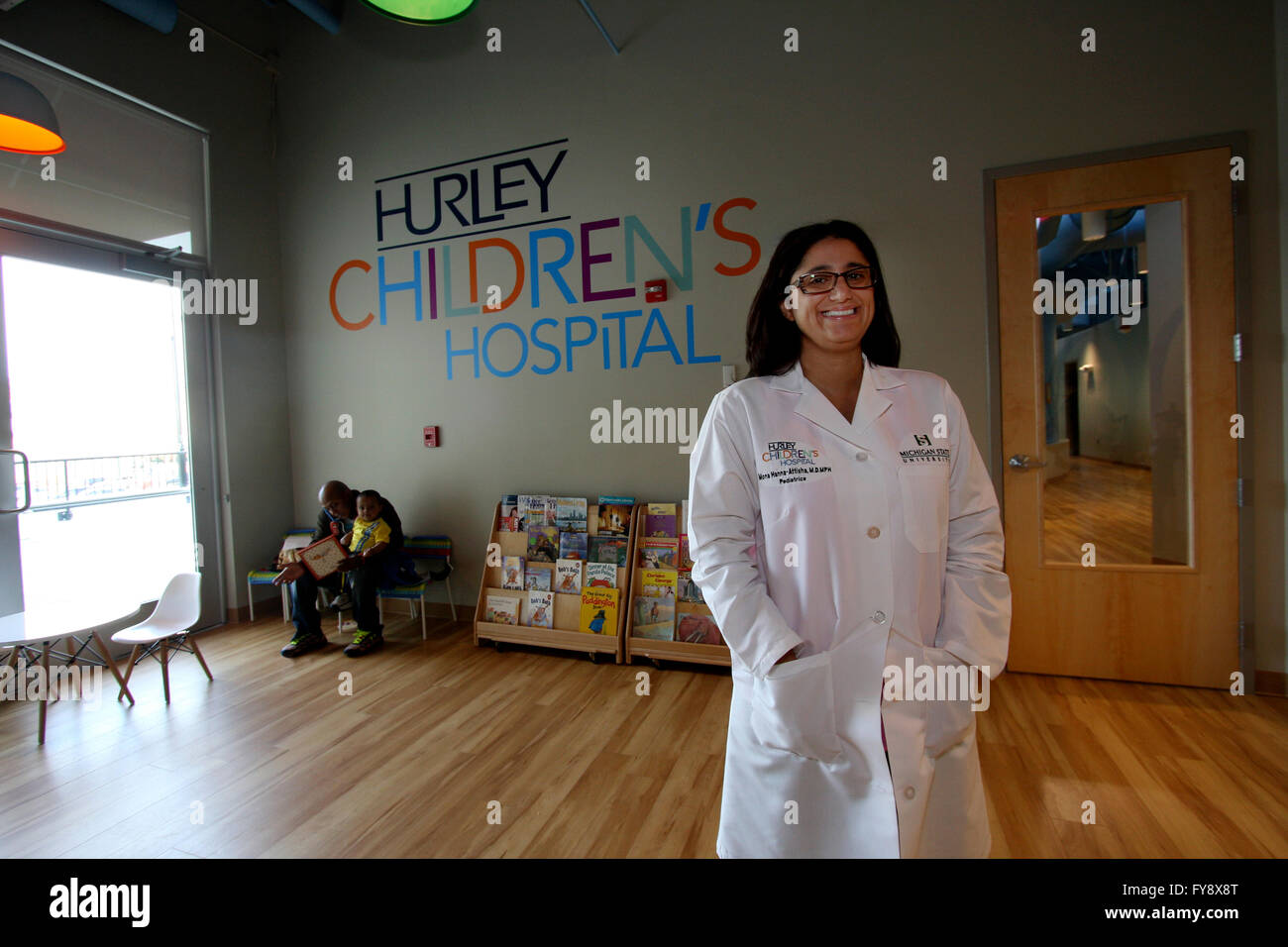 Il dottor Mona Hanna-Attisha, direttore di Hurley ospedale per bambini pediatrico programmi di residenza di Flint, Michigan. Foto Stock