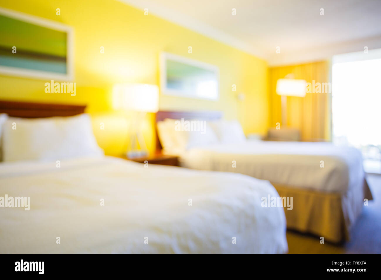 Abstract blured interno della camera d'hotel. Foto Stock