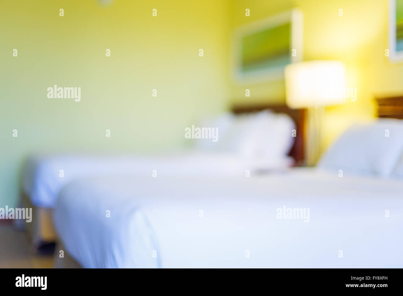 Abstract blured interno della camera d'hotel. Foto Stock