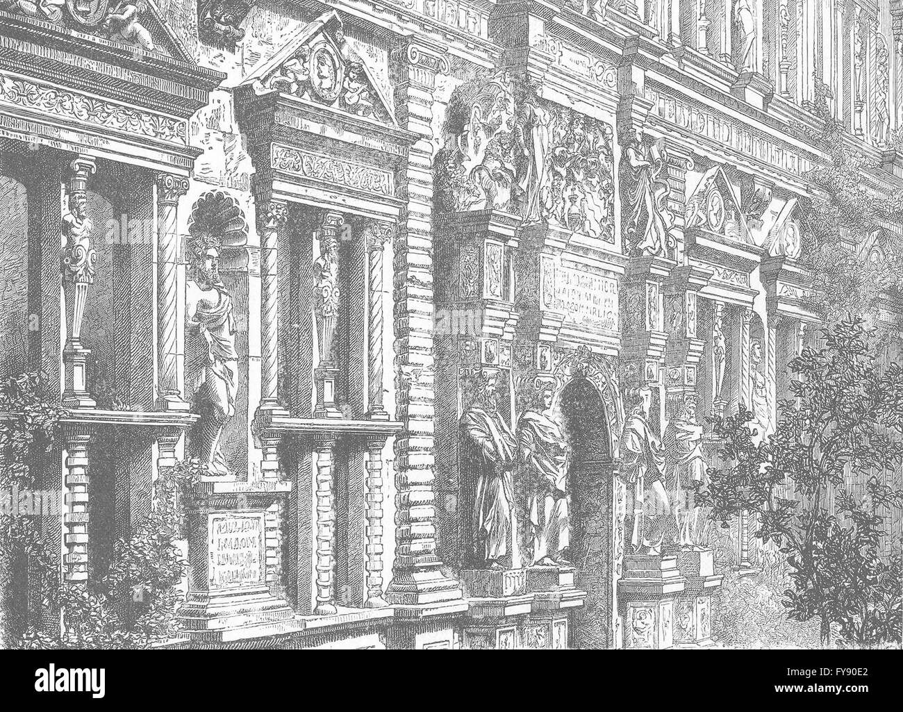 Germania: Heidelberg Palace, antica stampa 1903 Foto Stock