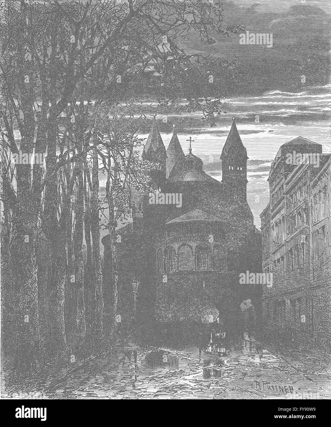 Germania: Apostelkirche, o la chiesa dei Santi Apostoli, antica stampa 1903 Foto Stock