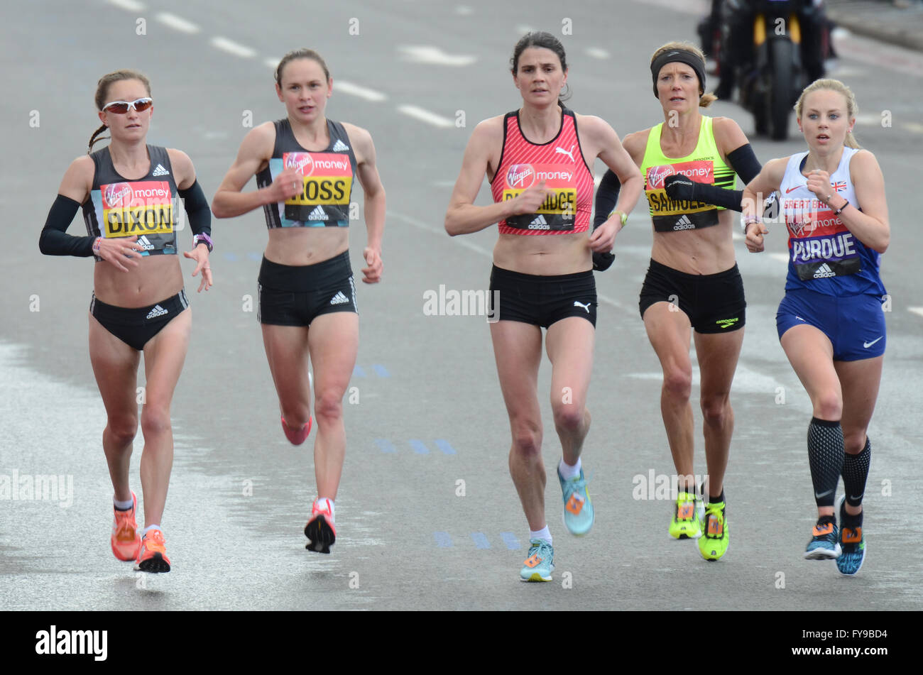 Maratona di Londra 2016. Le principali atlete britanniche Foto Stock