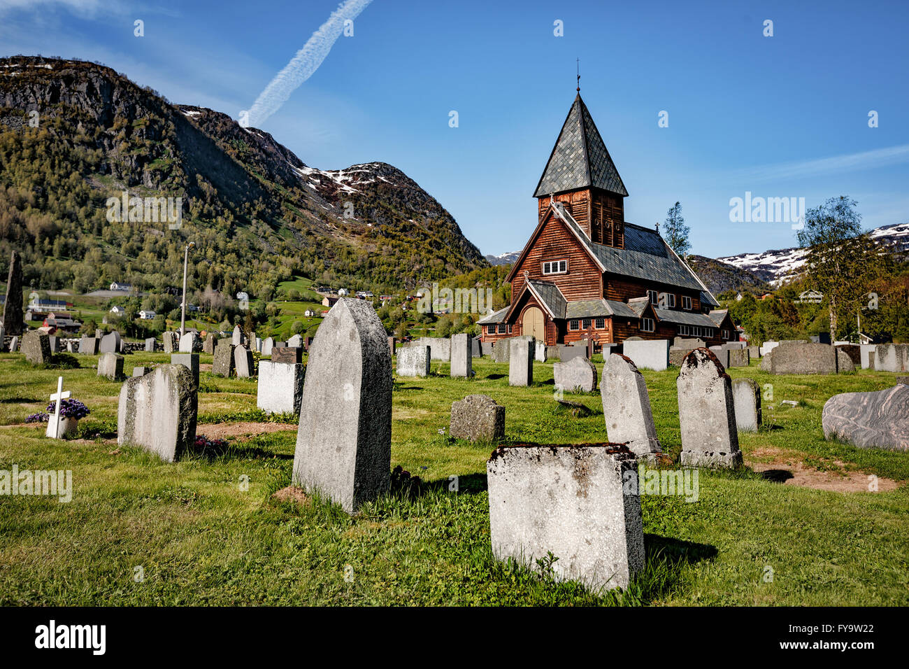Norvegia - Roldal doga chiesa (Roldal stavkyrkje). Chiesa della fine del XIII secolo Foto Stock