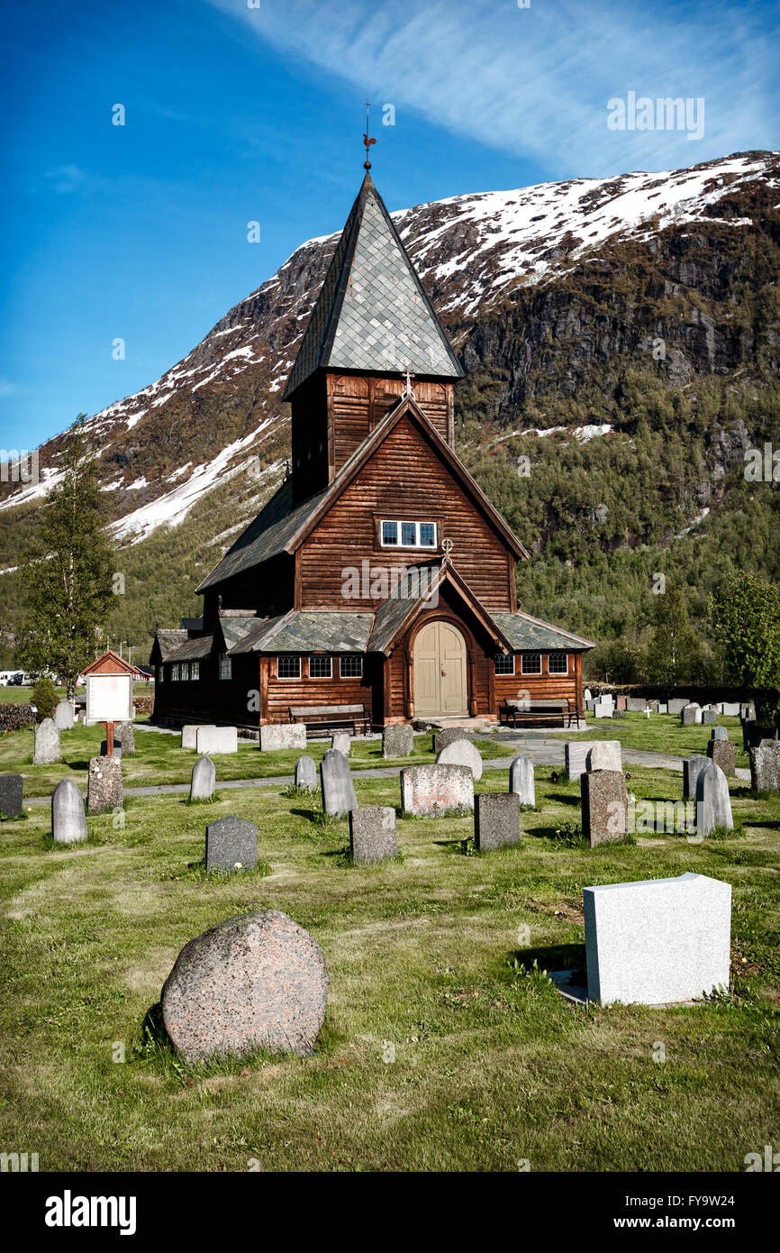 Norvegia - Roldal doga chiesa (Roldal stavkyrkje). Chiesa della fine del XIII secolo Foto Stock