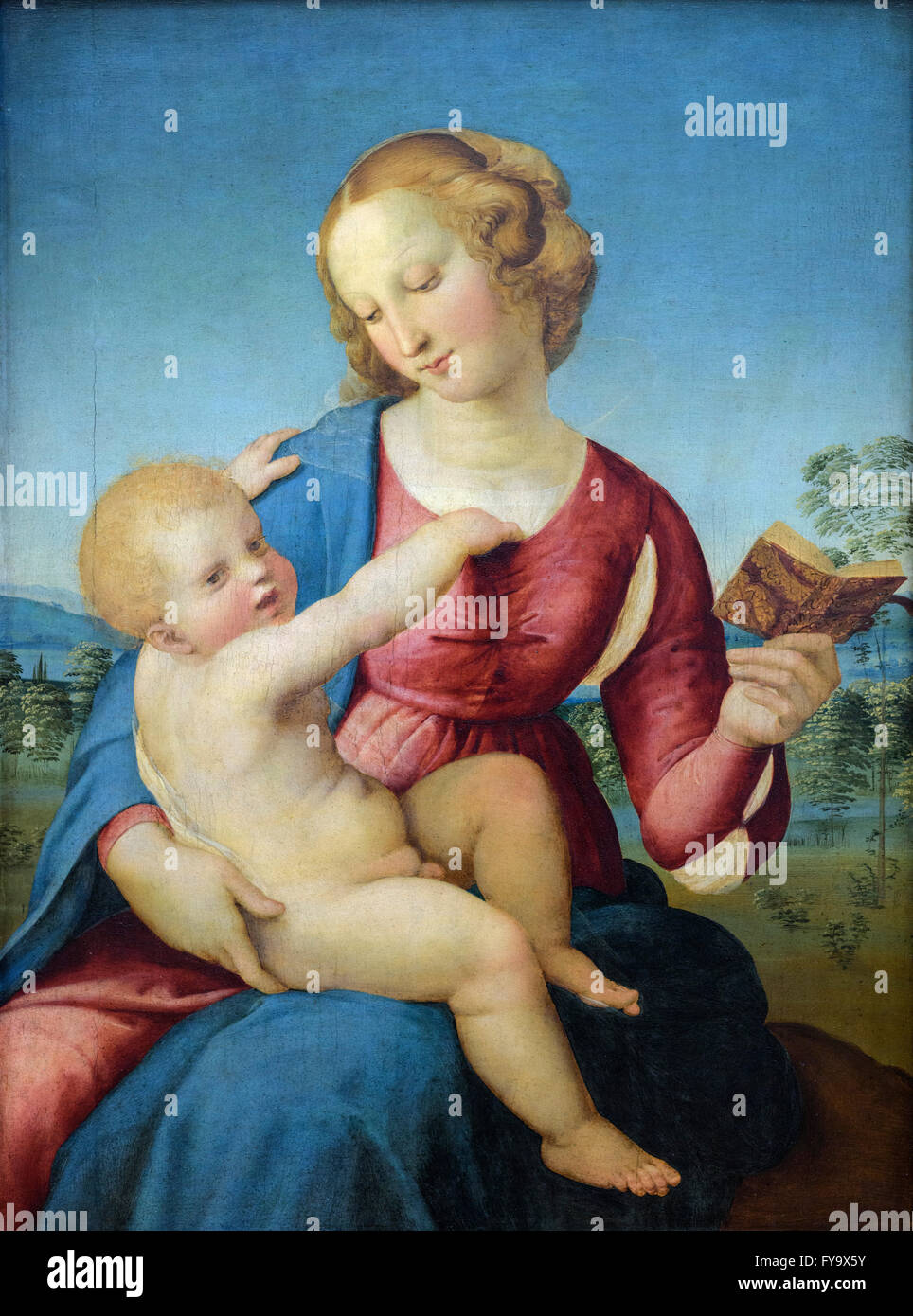 Berlino. Germania. Colonna della Madonna (1508), da Raffaello (1483-1520), Gemäldegalerie. Foto Stock