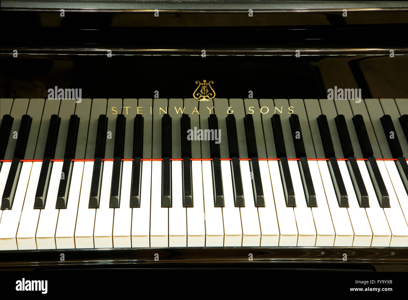 Tastiera musicale, un pianoforte Steinway & Sons Foto Stock