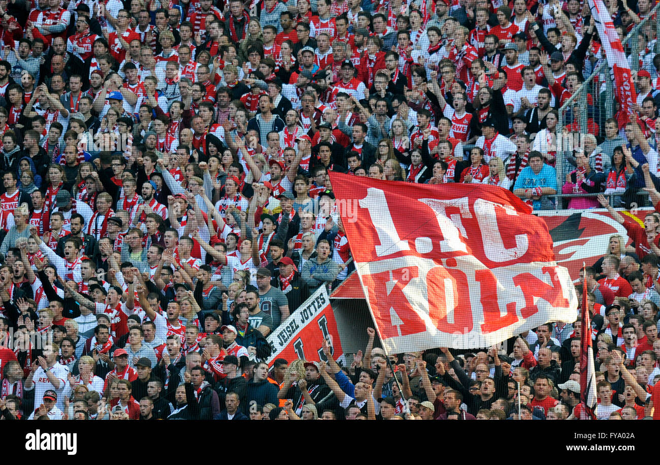 La colonia di blocco della ventola, 1.FC Köln - Borussia Mönchengladbach 0:0, Colonia, Rhein Energie Stadium, Renania settentrionale-Vestfalia Foto Stock