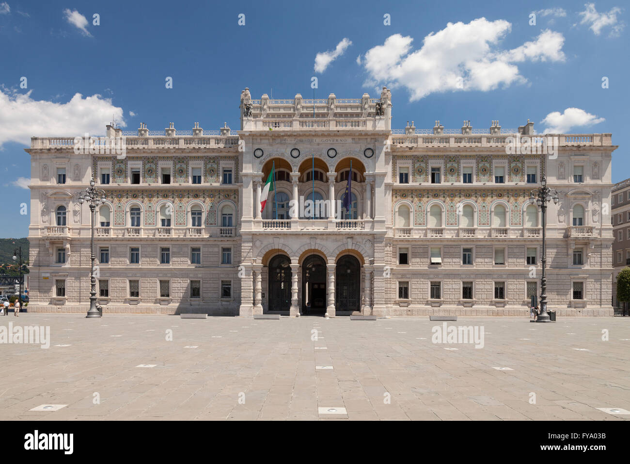 Il Palazzo del Governo, Piazza Unita d'Italia, Trieste, Friuli Venezia Giulia, Italia Foto Stock