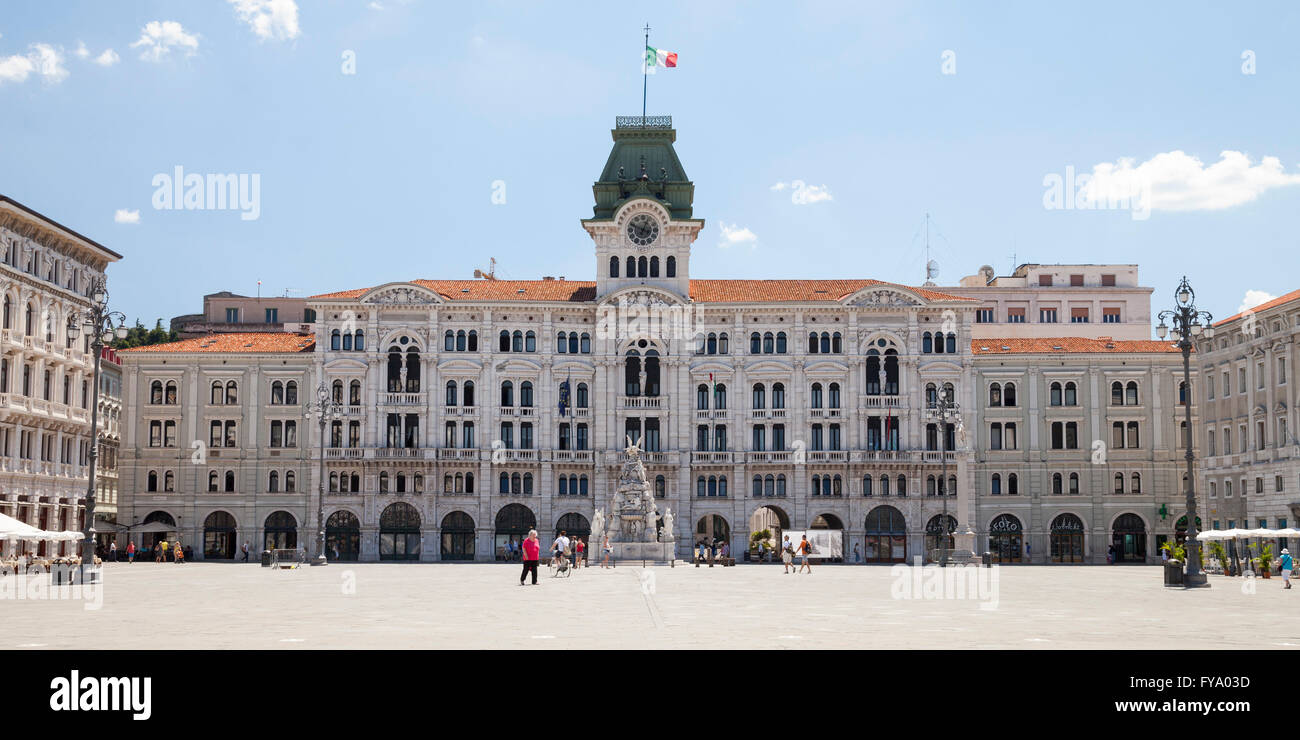 Palazzo del Comune Municipio, Piazza Unita d'Italia, Trieste, Friuli Venezia Giulia, Italia Foto Stock