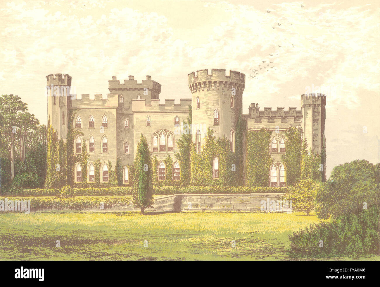 CHOLMONDELEY CASTLE Malpas, Cheshire (Marchese di Cholmondeley), stampa 1890 Foto Stock