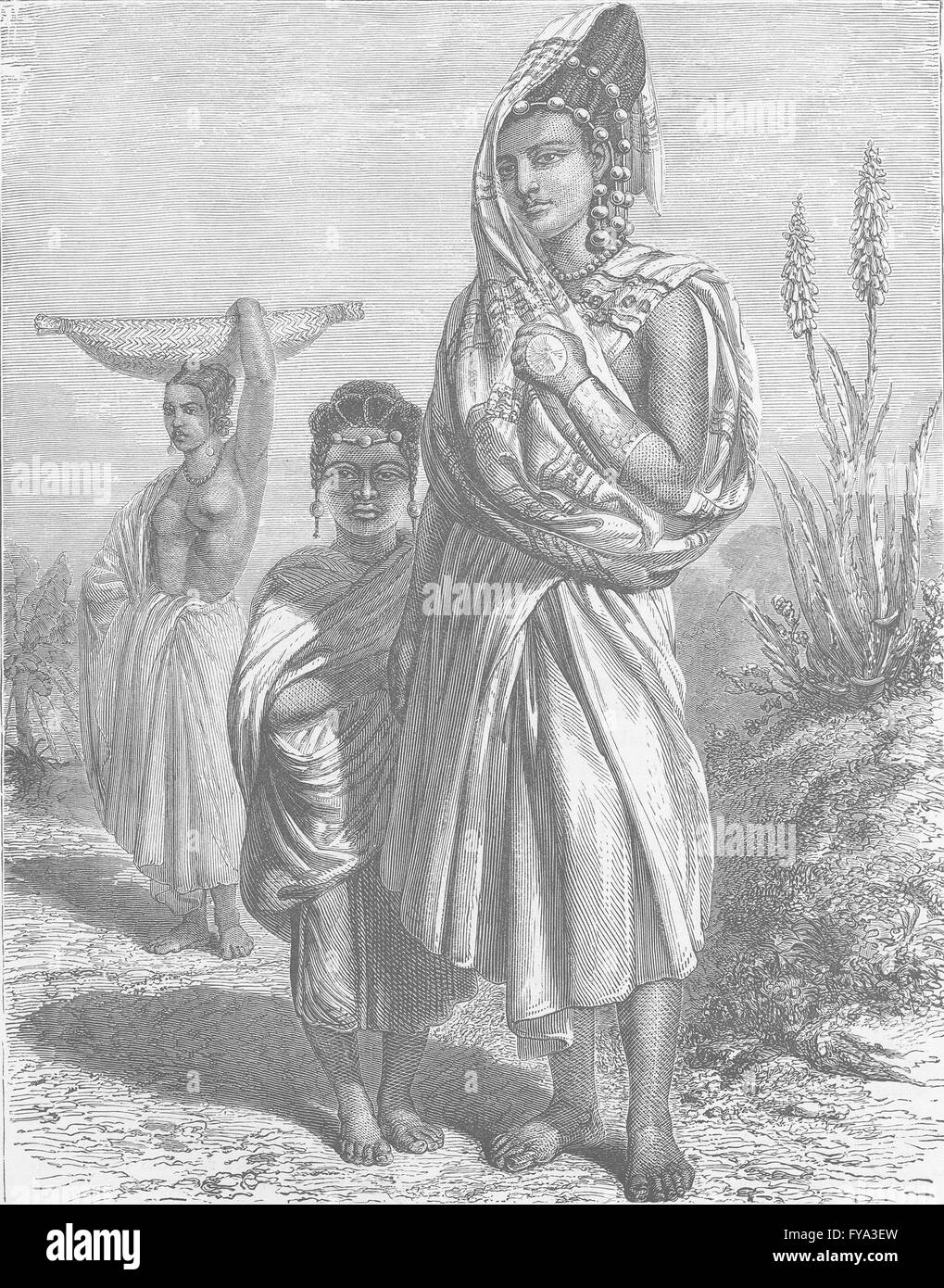 La COSTA D AVORIO: Tipi di femmine di Futa-Jallon, antica stampa 1891 Foto Stock