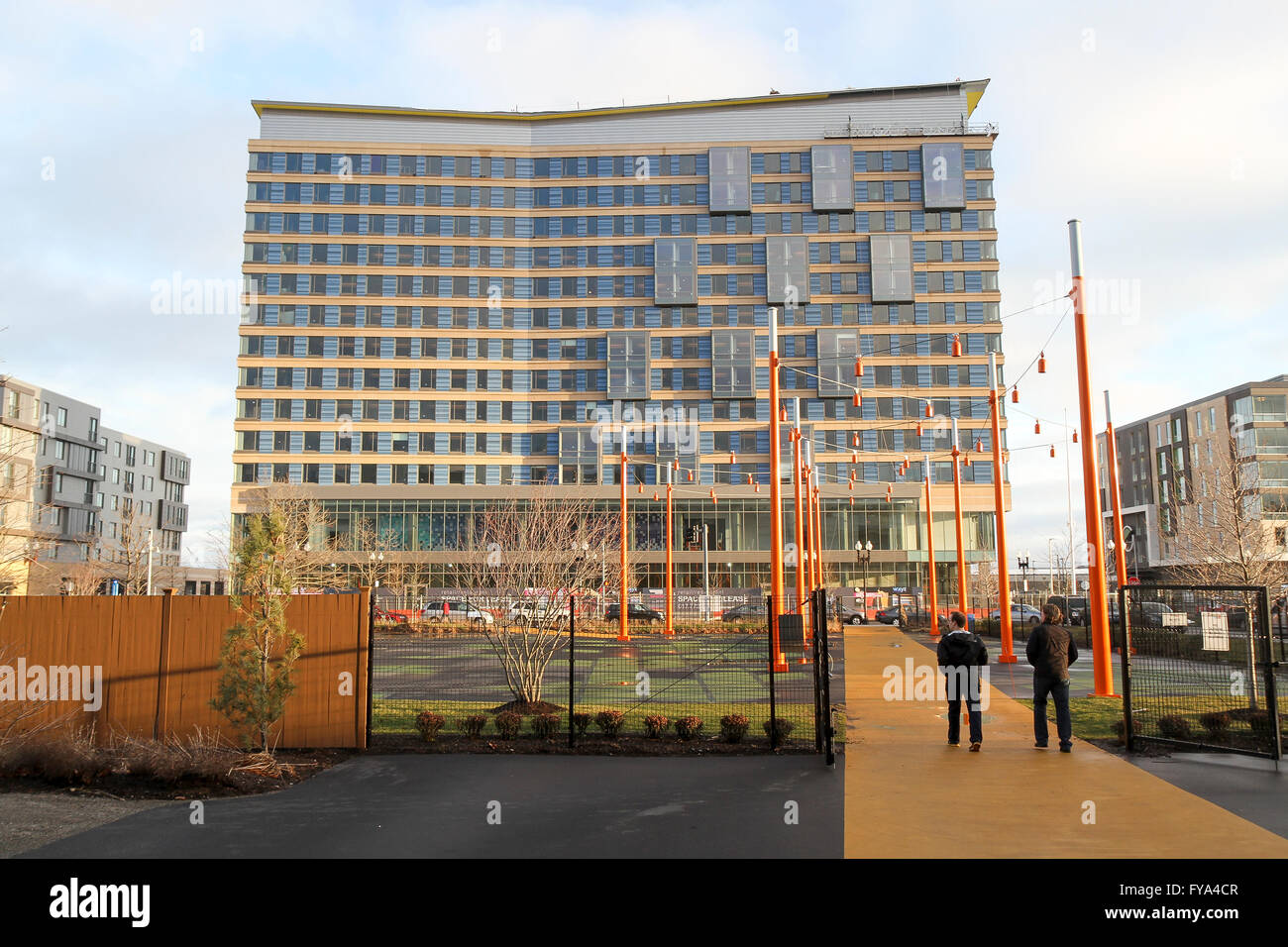 Aloft Boston Seaport Hotel, Boston, Massachusetts, nel gennaio 2016. L'hotel ha aperto nel febbraio 2016. Foto Stock