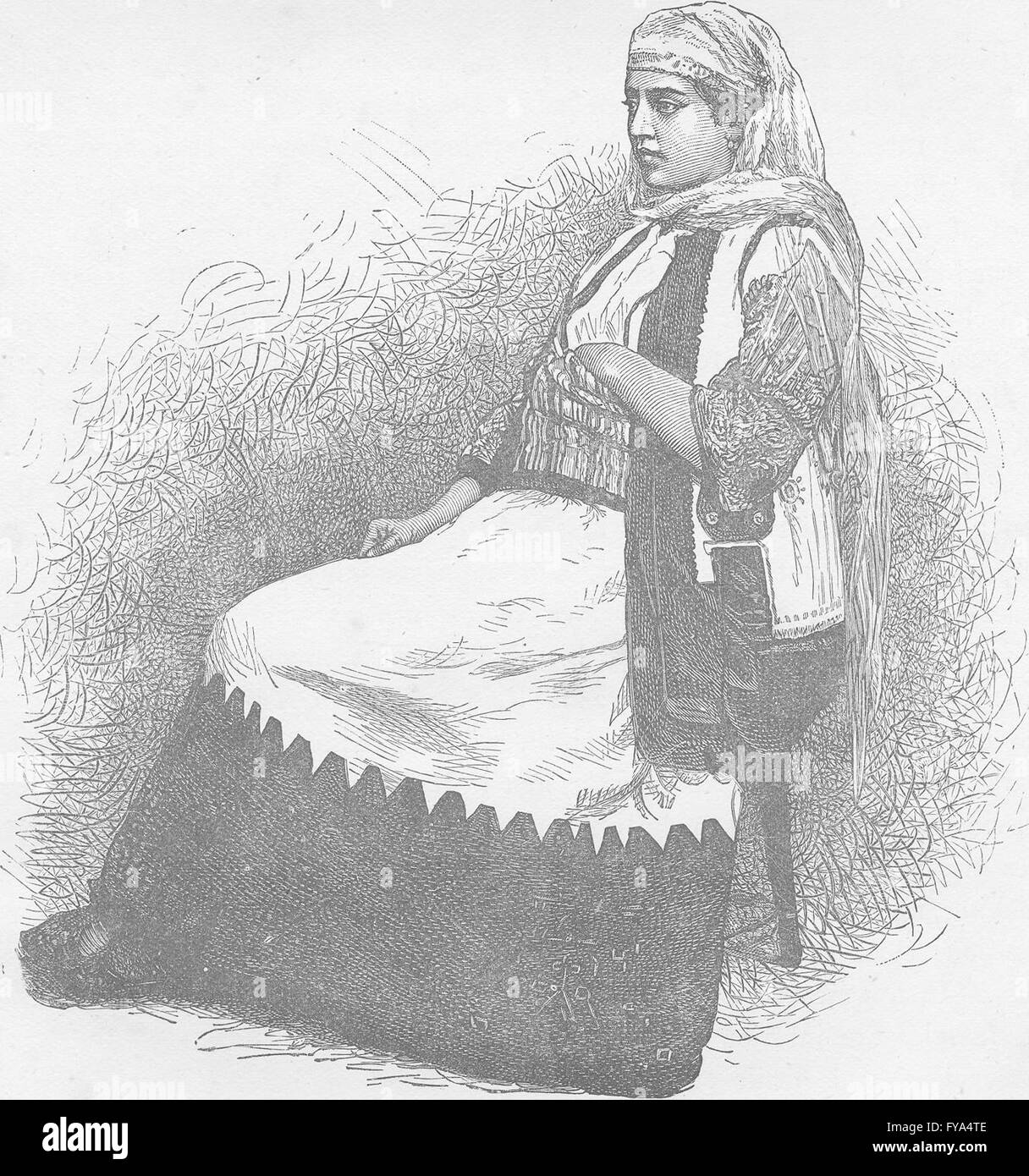 Grecia: giovane donna di Leontari (Lefktra) Arcadia, antica stampa 1894 Foto Stock