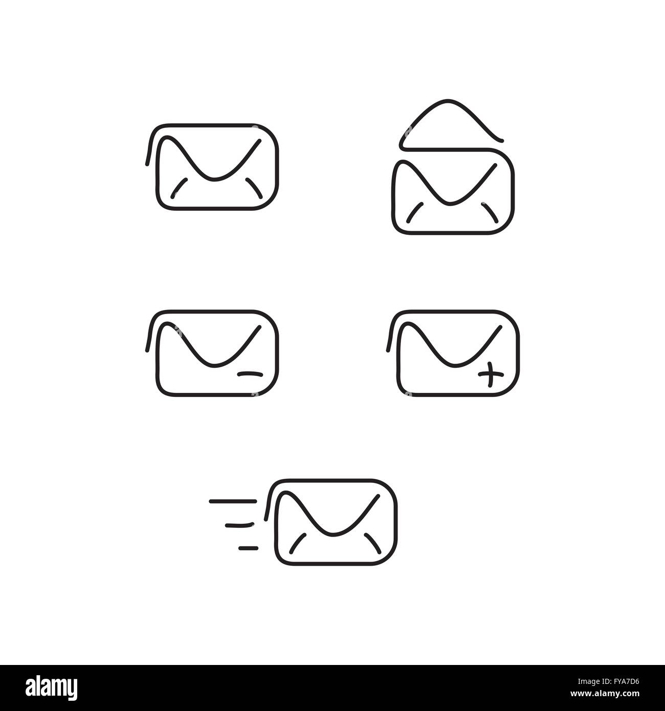 Mail impostare le icone. Illustrazione Vettoriale. Illustrazione Vettoriale