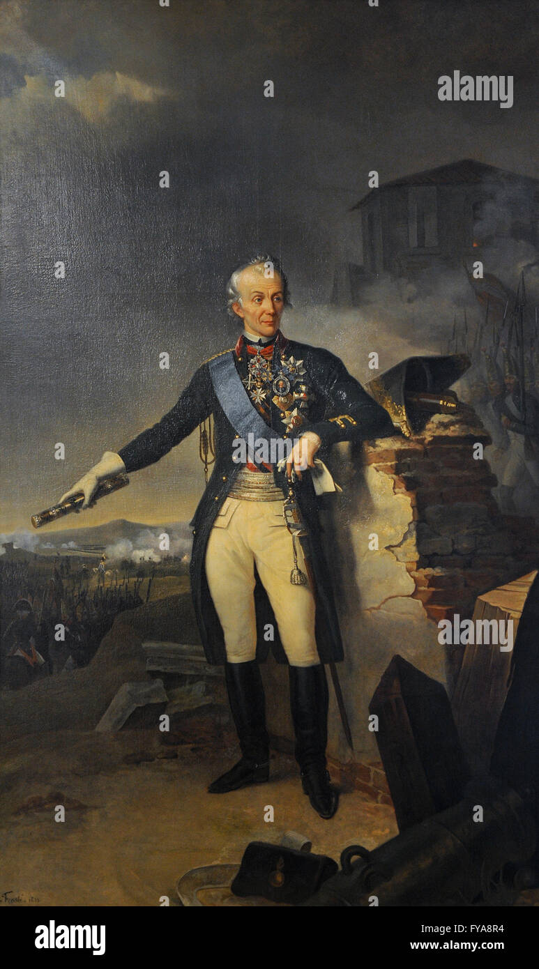 Alexander Suvorov (1729-1800). Militari russi, principe d'Italia. Ritratto di Nicolas-Sebastien Froste (1790-1856). Lo stato Museo Hermitage. San Pietroburgo. La Russia. Foto Stock