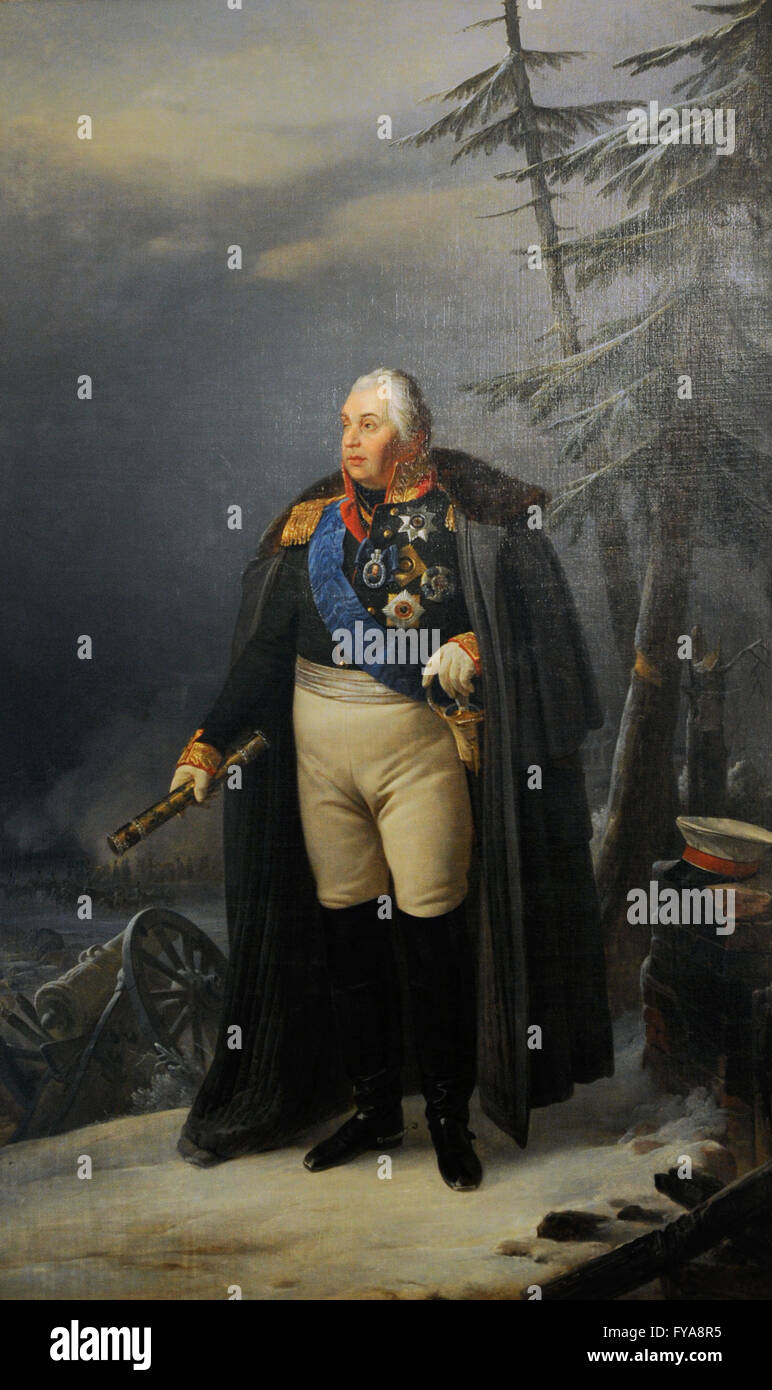 Mikhail Kutuzov (Principe Mikhail Ilarionovich Golenishchev-Kutuzov) (1745-1813). Militari russi. Ritratto di Pyotr Vasilyevich bacino (1793-1877), 1833-1834. Lo stato Museo Hermitage. San Pietroburgo. La Russia. Foto Stock