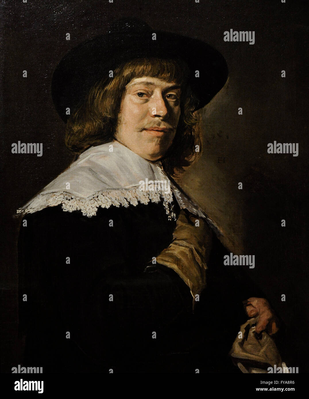 Frans Hals (1580-1666). Pittore olandese. Ritratto di un giovane uomo tenendo un guanto, c.1650. Lo stato Museo Hermitage. San Pietroburgo. La Russia. Foto Stock