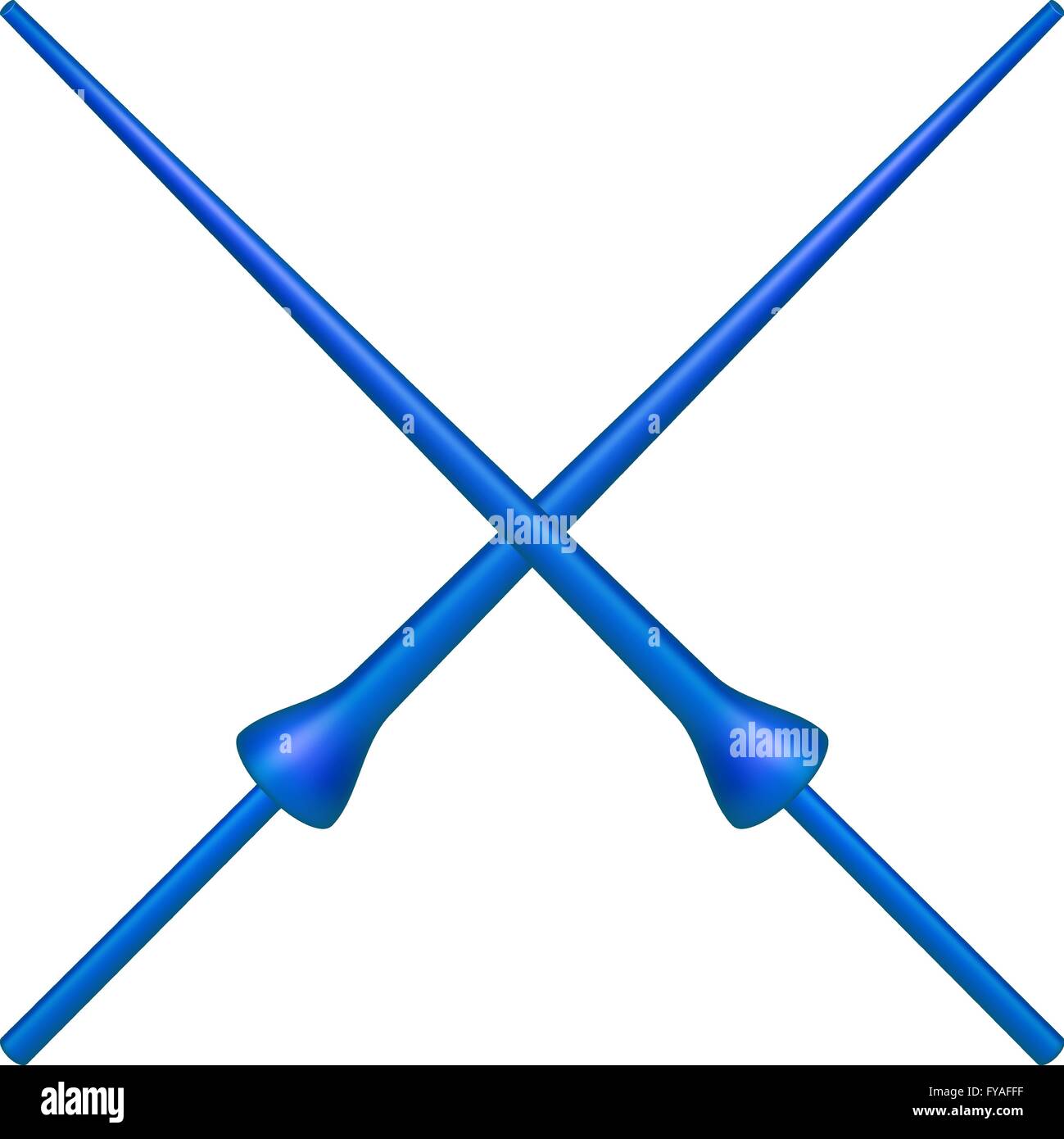 Due lance incrociate in blue design Illustrazione Vettoriale