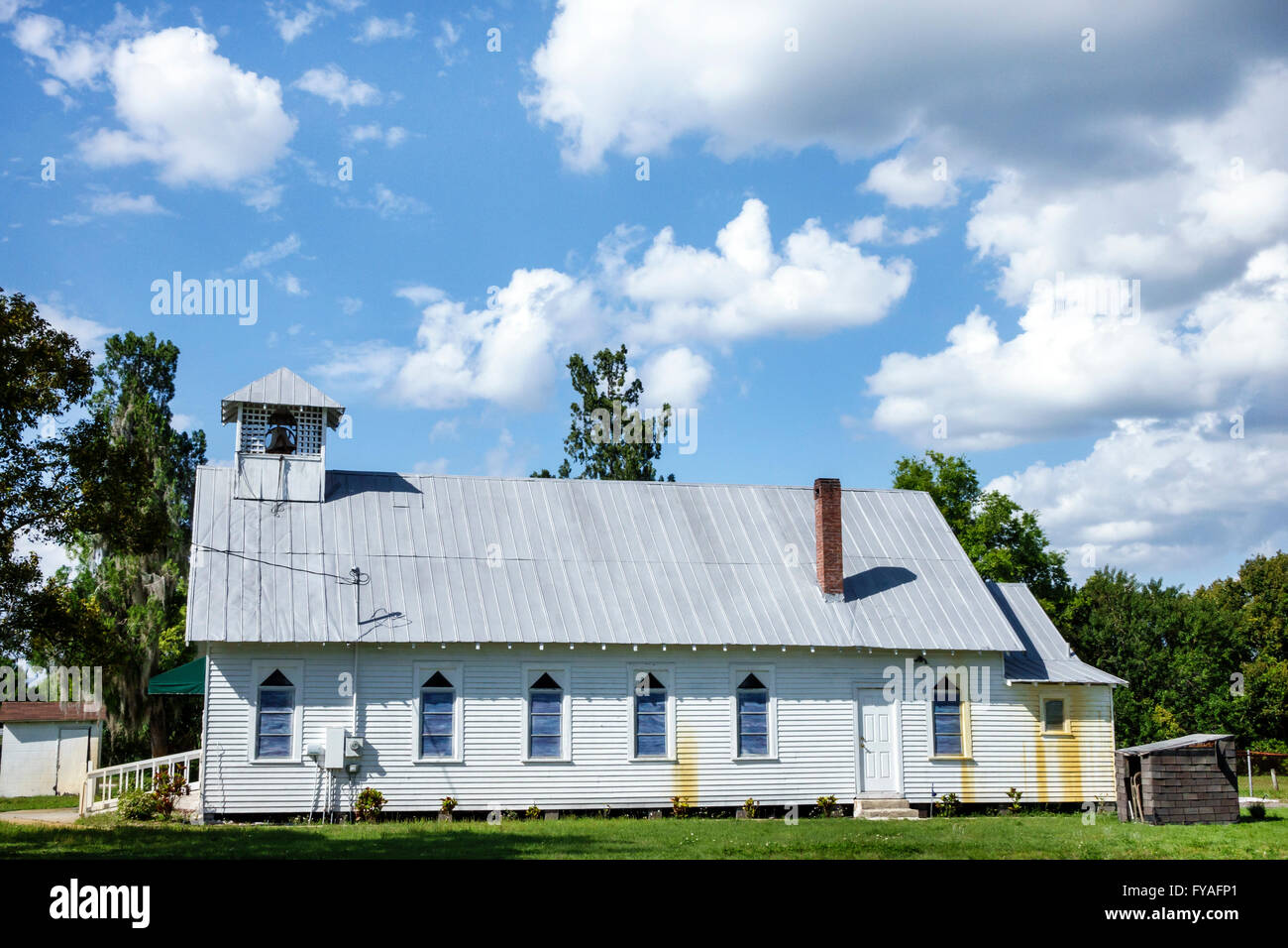 Florida St Saint Cloud,Friendship Missionary Baptist Church,country,building,white,FL160401019 Foto Stock