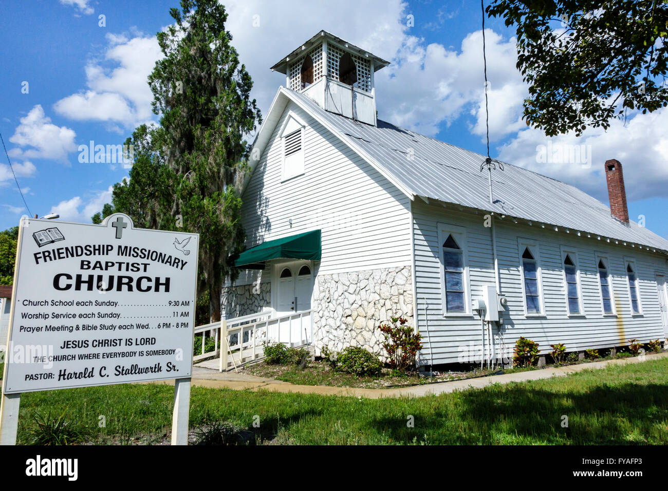 Florida St Saint Cloud,Friendship Missionary Baptist Church,country,building,white,FL160401021 Foto Stock