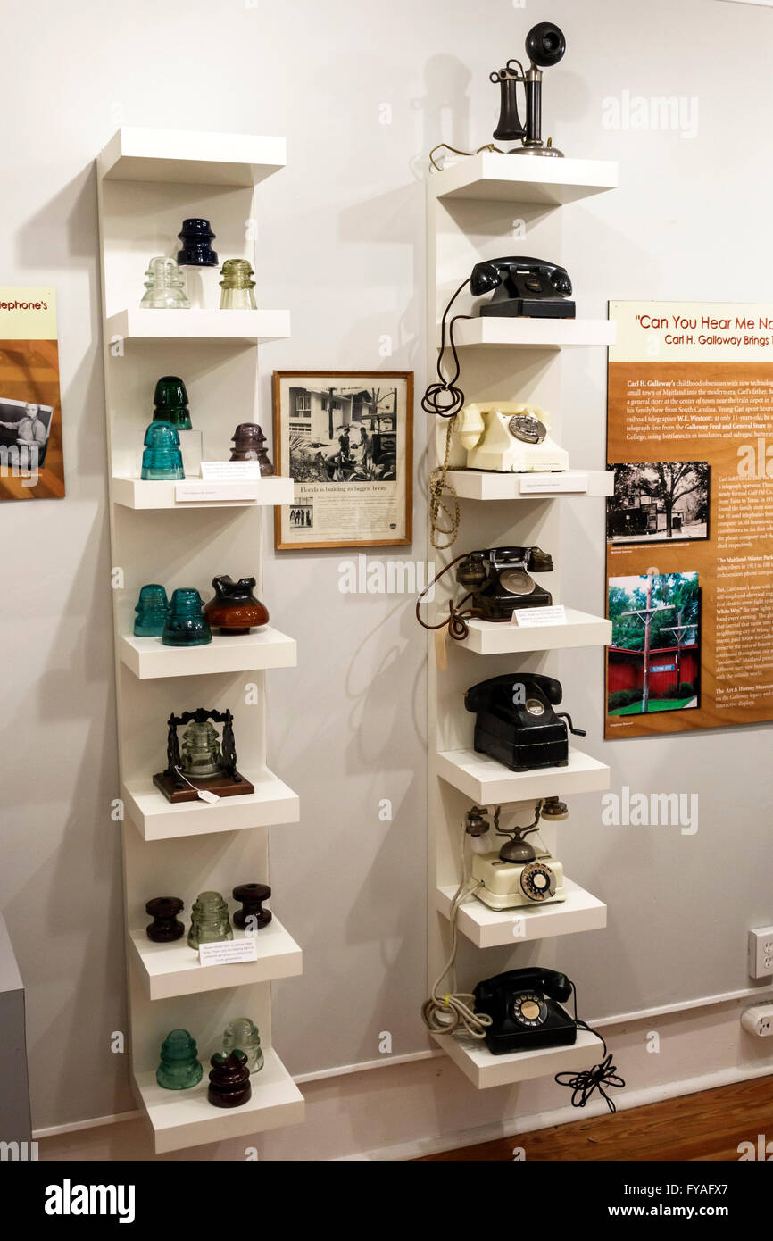 Orlando Florida, Maitland, Maitland Historical Telephone Museum, interno, mostra collezione telefoni, FL160402032 Foto Stock