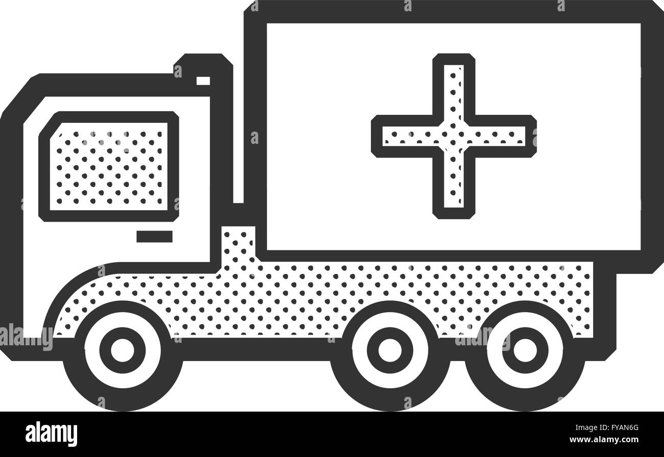 Carrello ambulanza design icona Illustrazione Vettoriale