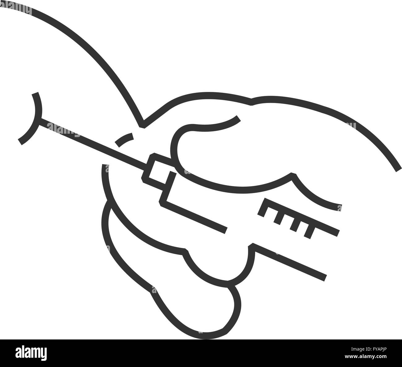 Icona linea paziente medico icona, iniettare il design icona Illustrazione Vettoriale