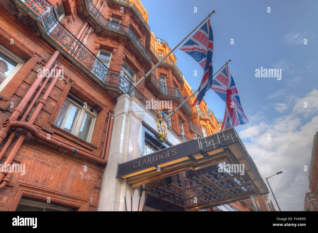 Il Claridge Hotel 5 stelle a Mayfair. Foto Stock