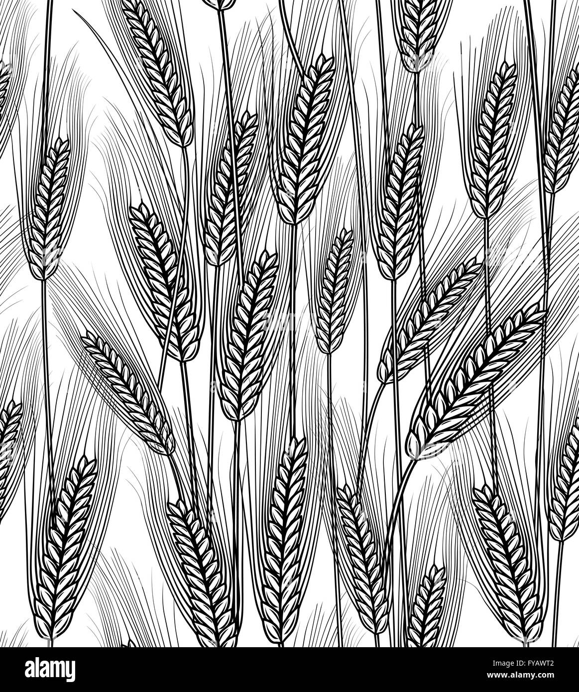 Seamless spighe di grano sullo sfondo Illustrazione Vettoriale