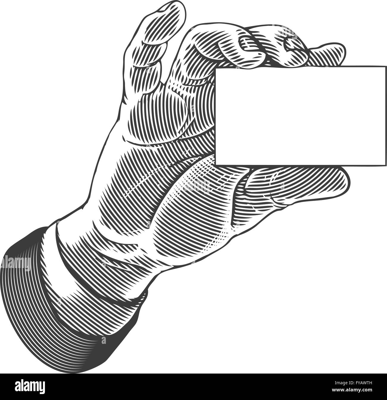 Mano che tiene un bianco scheda vuota Illustrazione Vettoriale