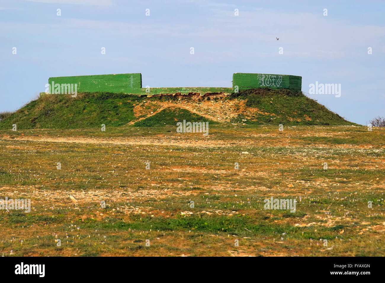 Capo Premantura, Istria, Croazia. Ex Iugoslavia le strutture militari risalenti agli anni della guerra fredda. Foto Stock