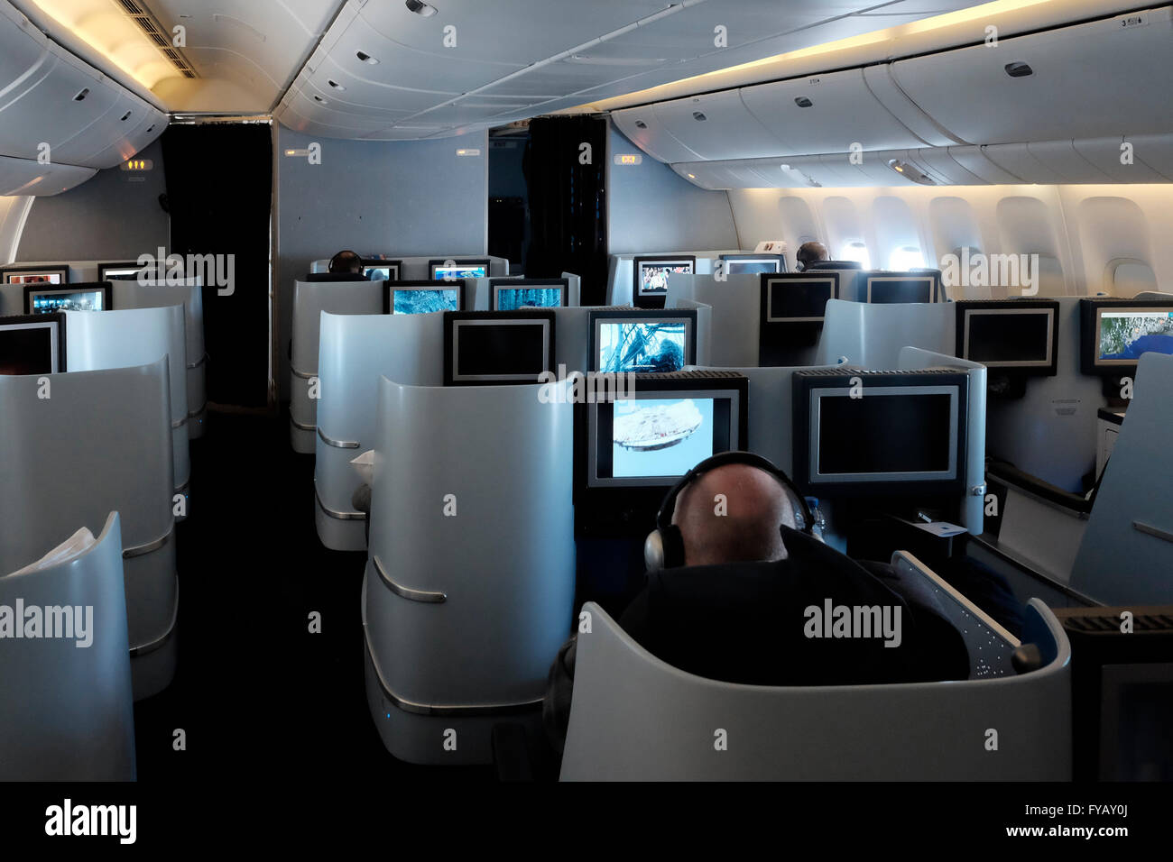 KLM Classe Business in un aereo Boeing Foto Stock