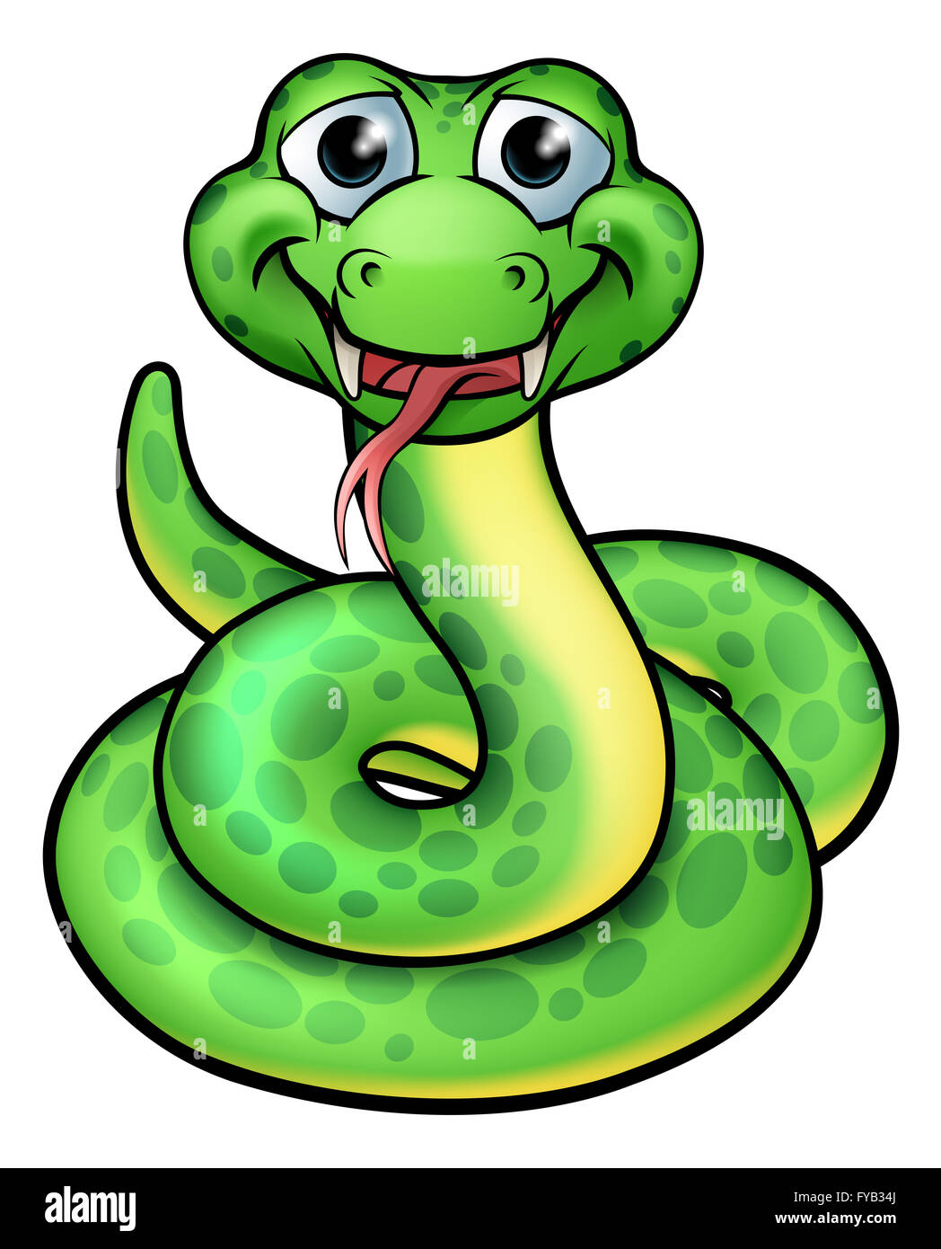 Un cartoon snake illustrazione di carattere Foto Stock