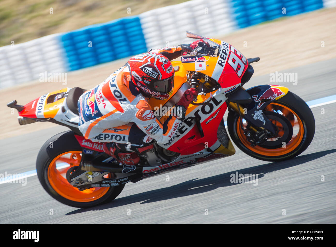 Jerez de la Frontera, Spagna. 24 Aprile, 2016. Marc Marquez spagnolo pilota MotoGP del team Repsol Honda in durante la gara della MotoGP Spagna, nel circuito di Jerez. Credito: Kiko Jimenez/Alamy Live News Foto Stock