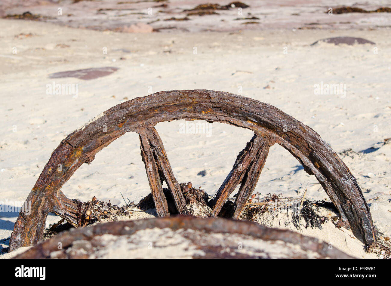 Ruggine storica ferrovia carrello ruote sull isola Windang Illawarra NSW Australia Foto Stock