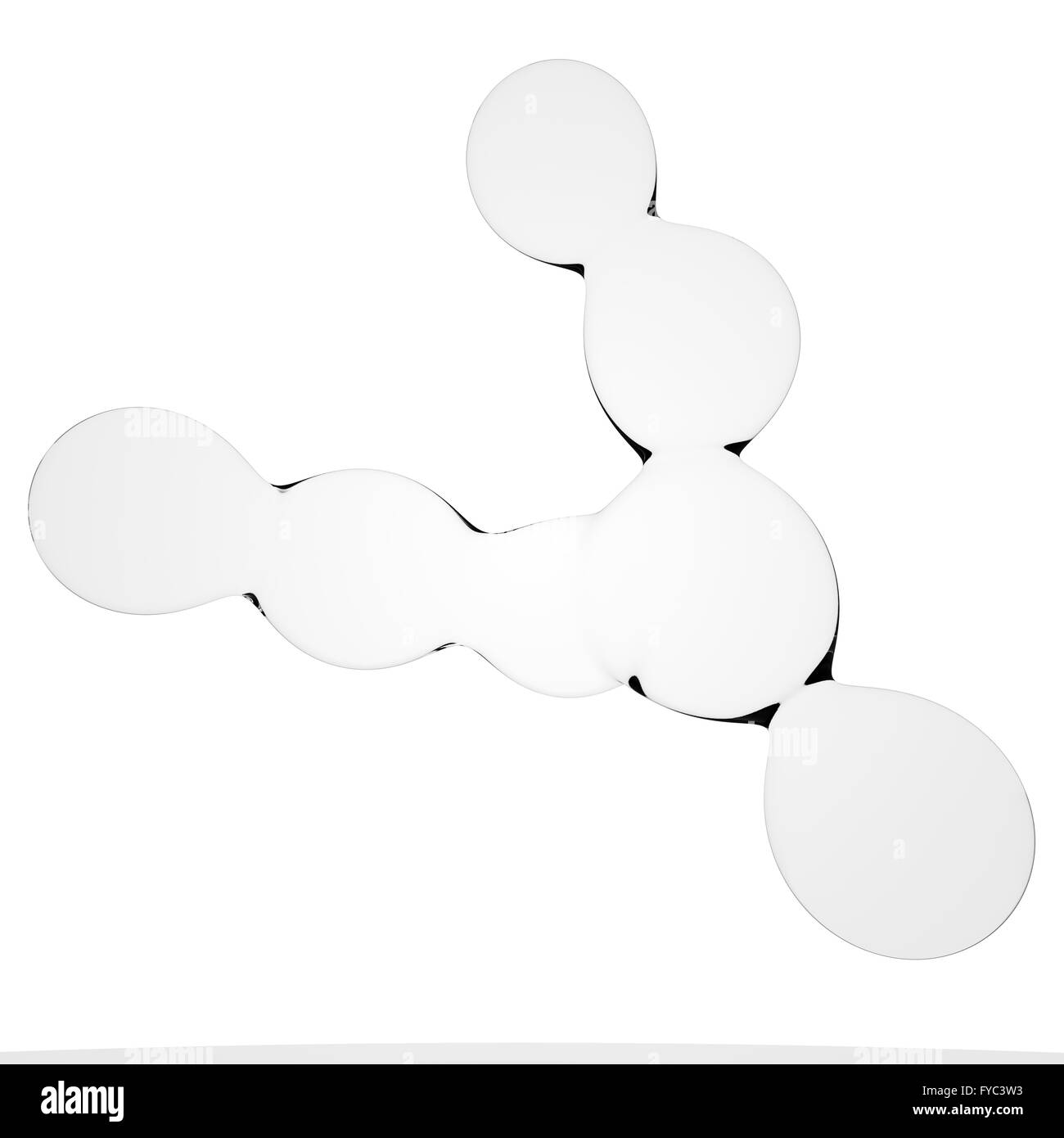 3D'illustrazione delle gocce di liquido simile a nucleo Foto Stock