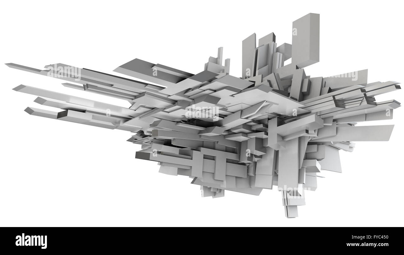 3D illustrazione di oggetto tridimensionale come stazione di astronave Foto Stock