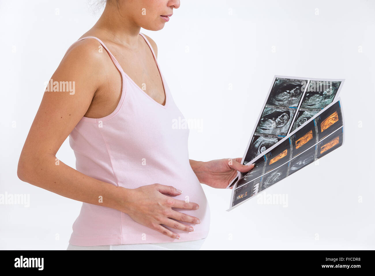 Donna incinta, ecografia Foto Stock