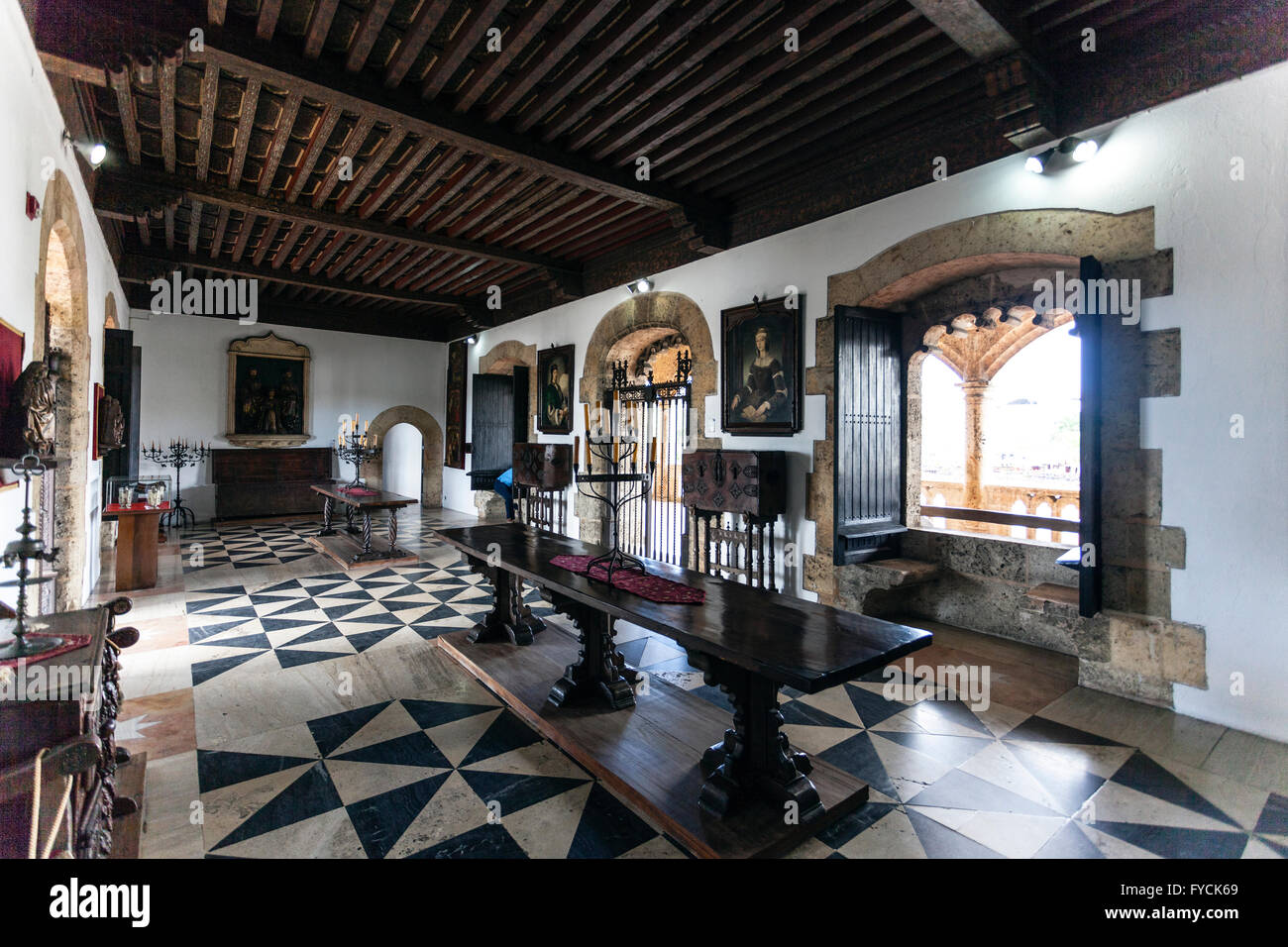 Alcázar de Colón, o Alcazar di Colombo, il più antico Viceregal residence in Zona Colonial, Patrimonio Mondiale dell UNESCO Foto Stock