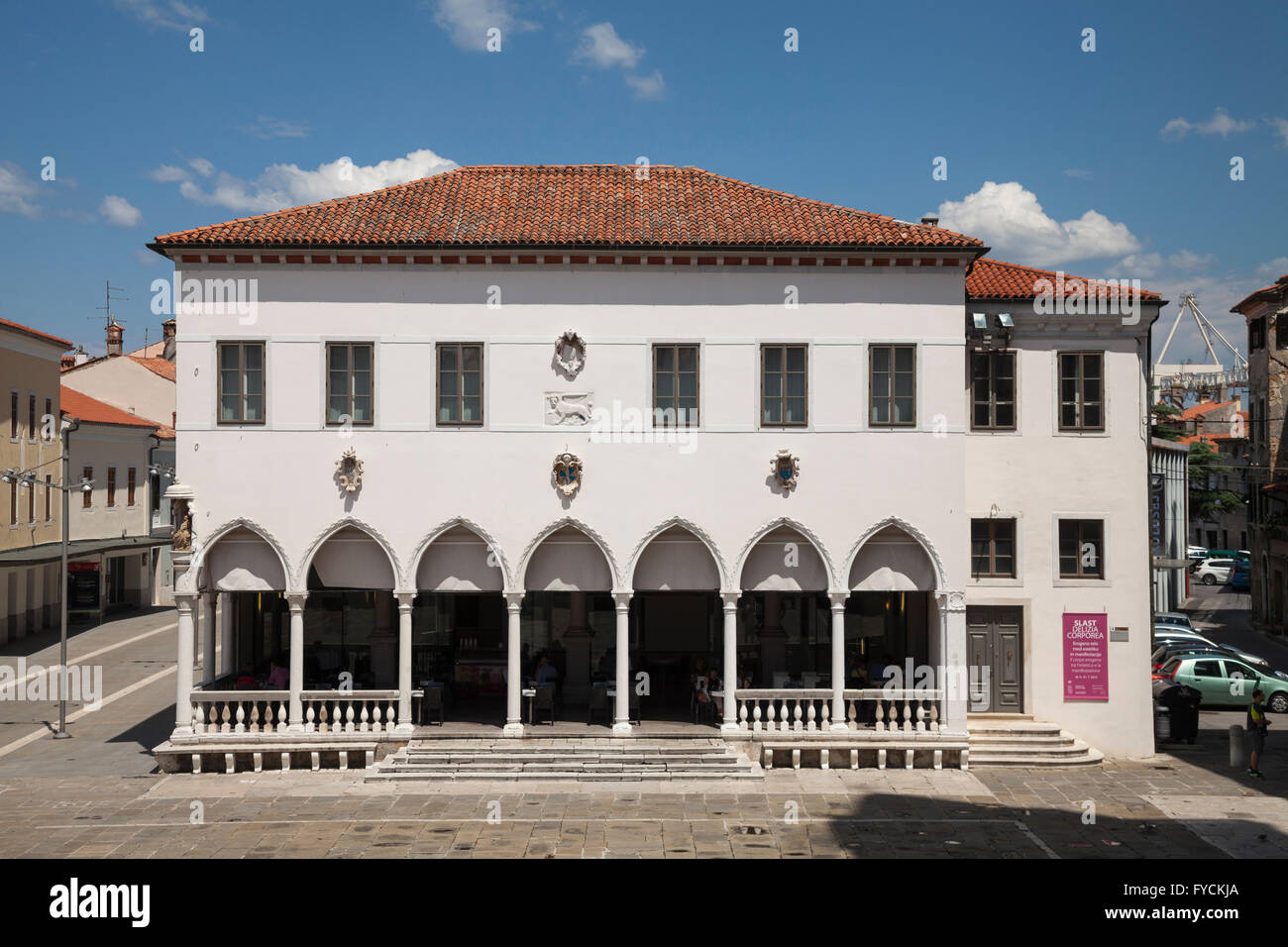 Loggia a Titov trg, Tito Square, Koper, Litorale sloveno, Istria, Slovenia Foto Stock