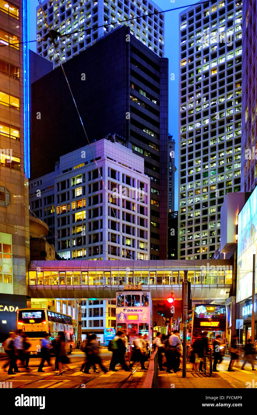 Des Voeux Road Central, Isola di Hong Kong, Hong Kong, Cina Foto Stock