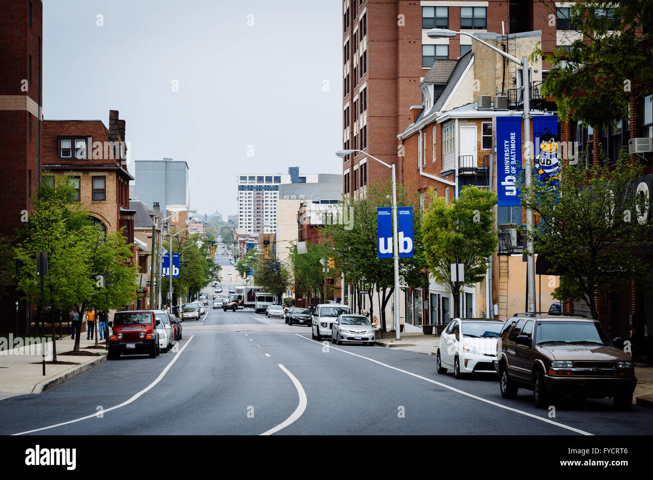 Maryland Avenue, in Midtown-Belvedere, Baltimore, Maryland. Foto Stock