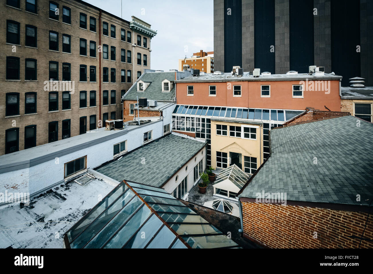 Vista di edifici nel centro di Baltimora, Maryland. Foto Stock