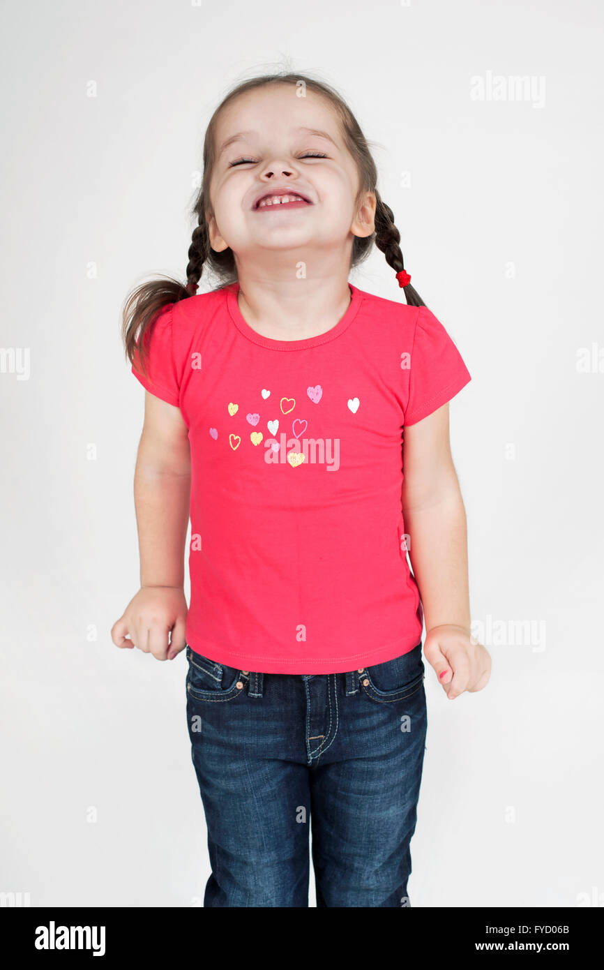 Toddler sorridente ragazza. Foto Stock