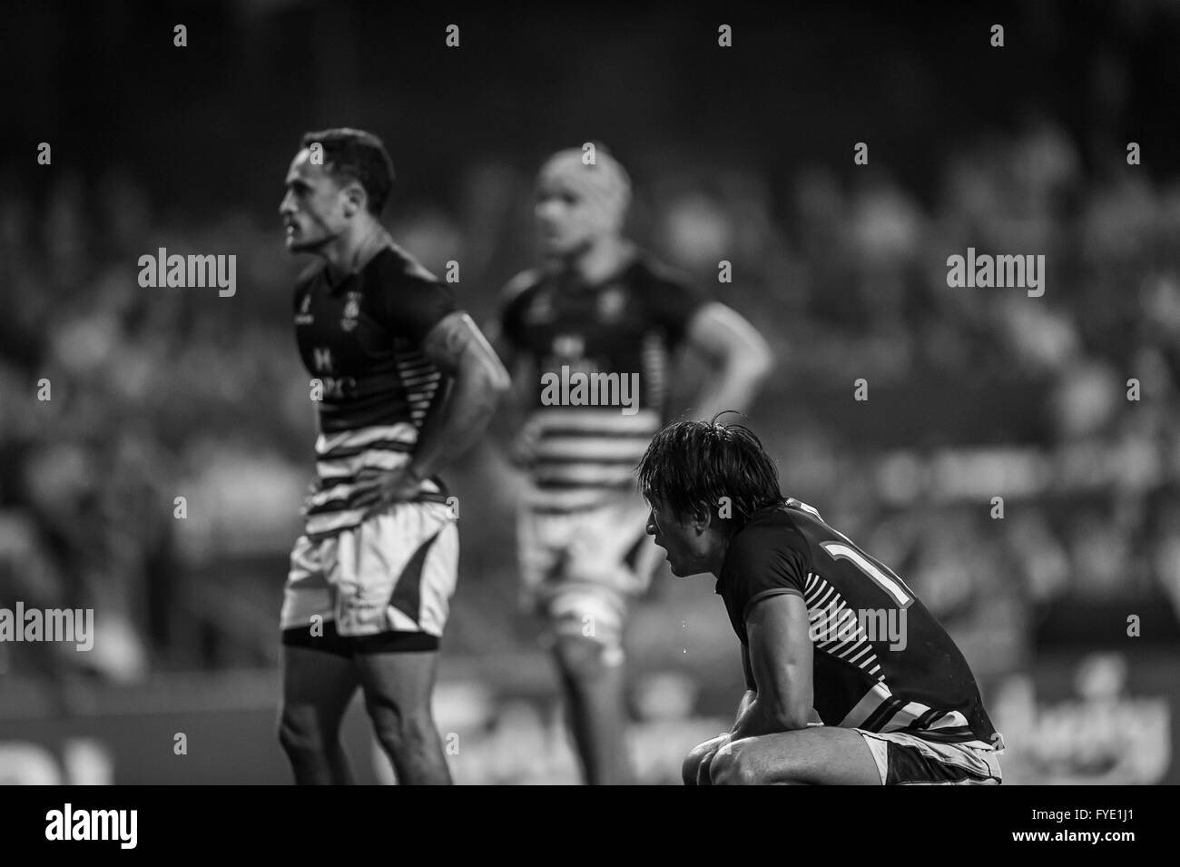 Giappone vs di Hong Kong durante il 2016 HSBC / Cathay Pacific Hong Kong Sevens, Hong Kong Stadium. Aprile 9th. Foto Stock