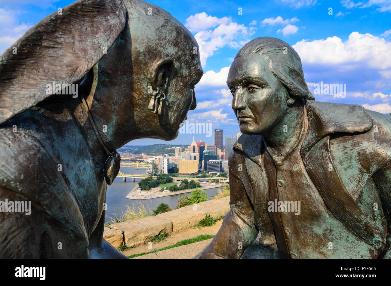 Il punto di vista la scultura al punto di vista parco in Pittsburgh, Pennsylvania, USA. Foto Stock
