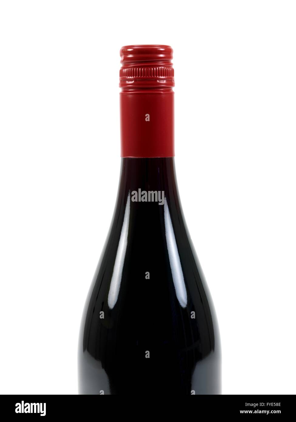 Redn bottiglie di vino isolato contro uno sfondo bianco Foto Stock